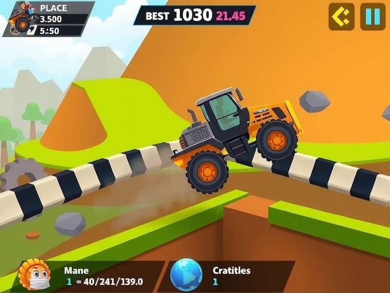 Advanced Dozer Dash strategy showing optimal path through obstacles