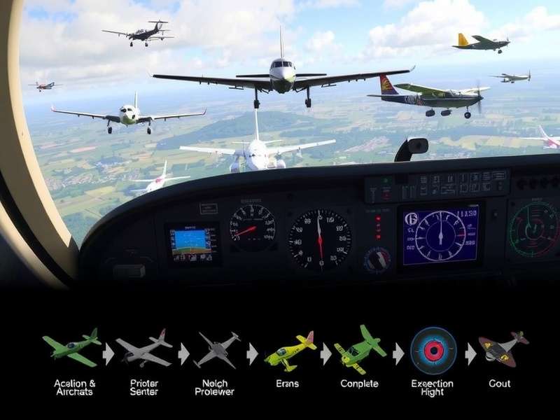 Nandi Flight Simulator cockpit view showing detailed instrumentation