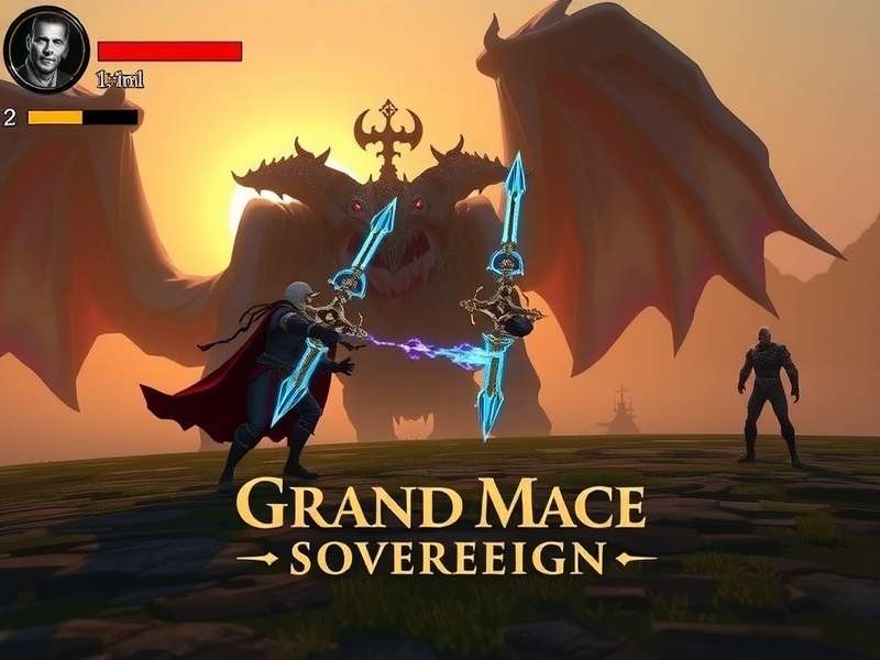 Grand Mace Sovereign boss battle against mythological creature