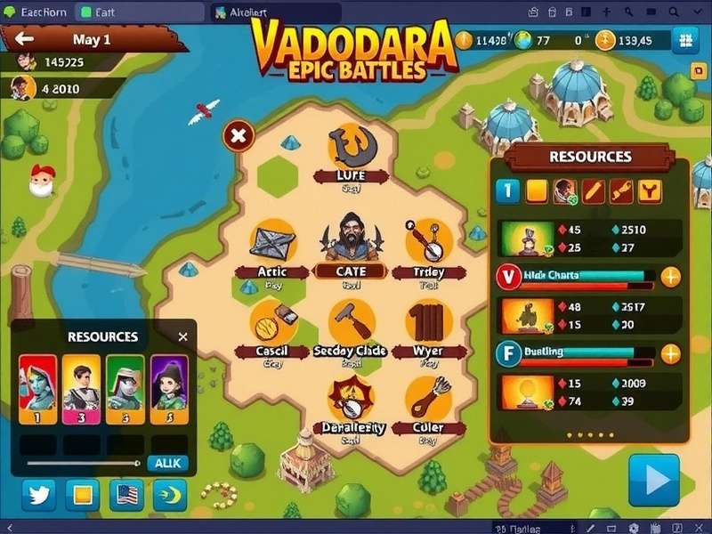 Vadodara Epic Battles character customization screen showing various equipment options