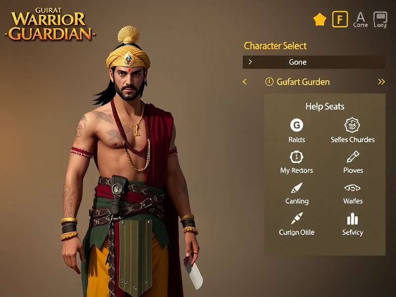 Gujarat Warrior Guardian character selection screen