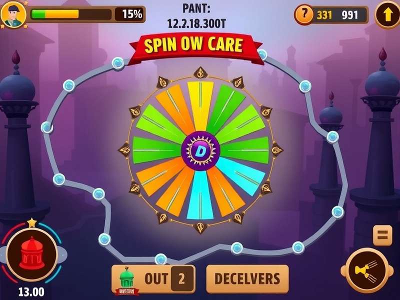 Delhi Spin Crusade gameplay screenshot showing spinning mechanics