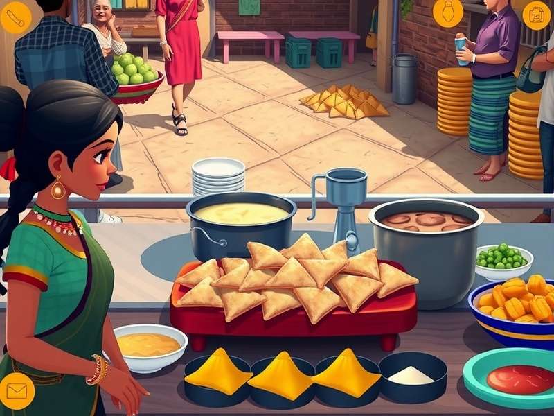 Samosas Splendid Trip character interactions and cooking interface