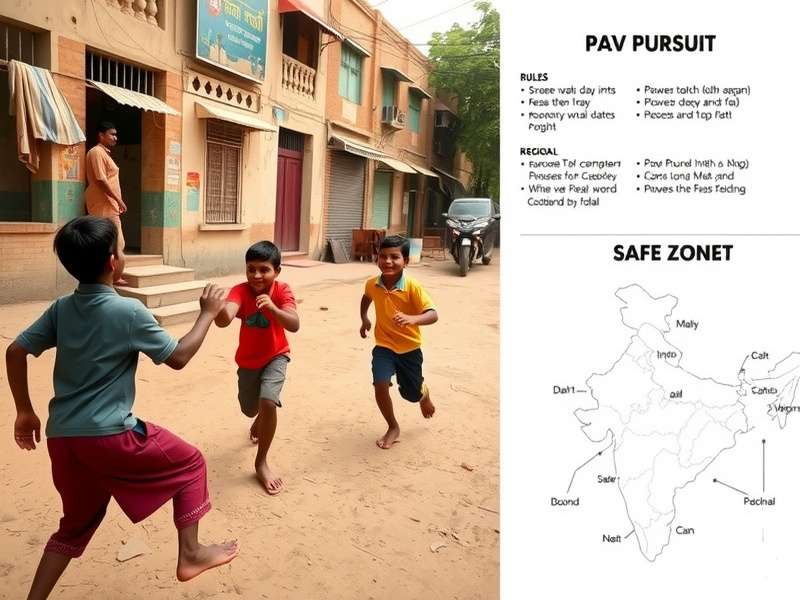 Diagram showing Pav Pursuit gameplay rules and safe zones