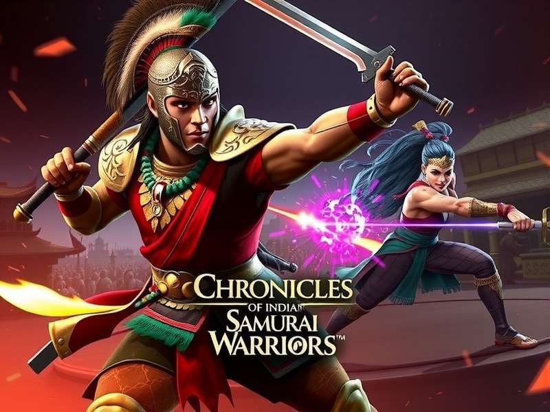 Gameplay screenshot showing combat in Chronicles of the Indian Samurai Warriors