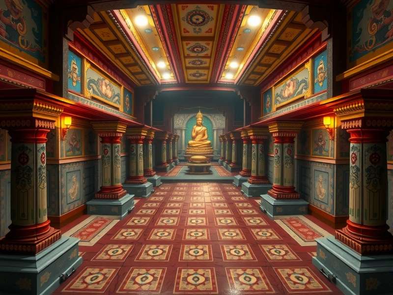 Rishikesh Temple Maze gameplay showing intricate temple corridors