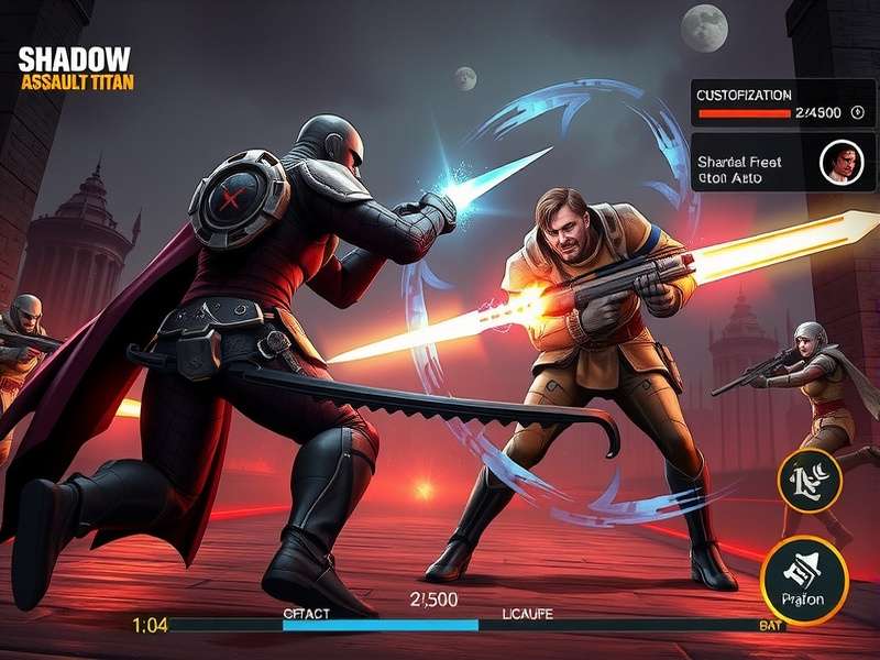 Shadow Assault Titan gameplay screenshot showing intense combat