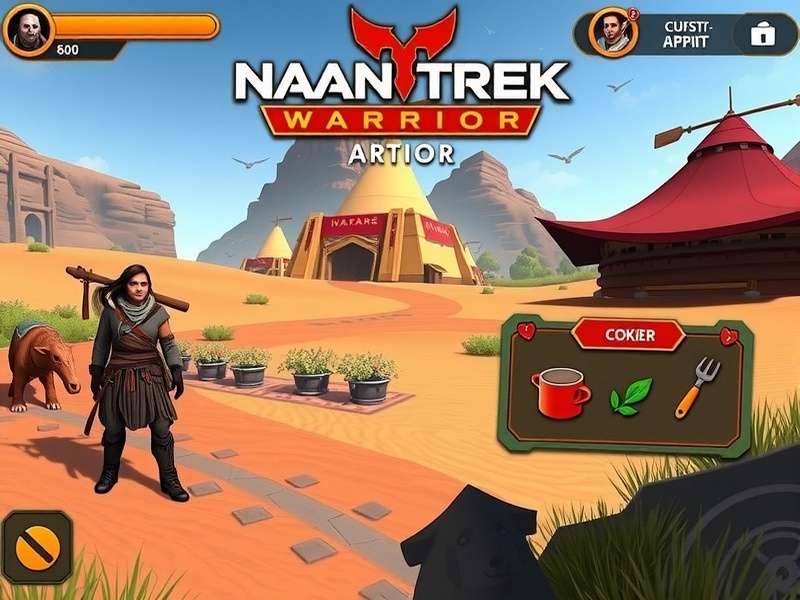 Naan Trek Warrior gameplay screenshot showing character exploration