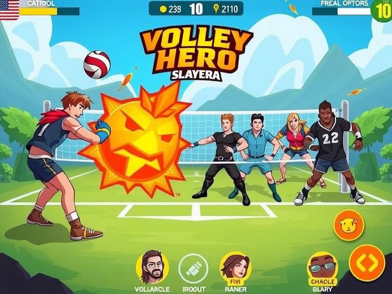 Volley Hero Slayer Ultra character selection screen showing diverse heroes