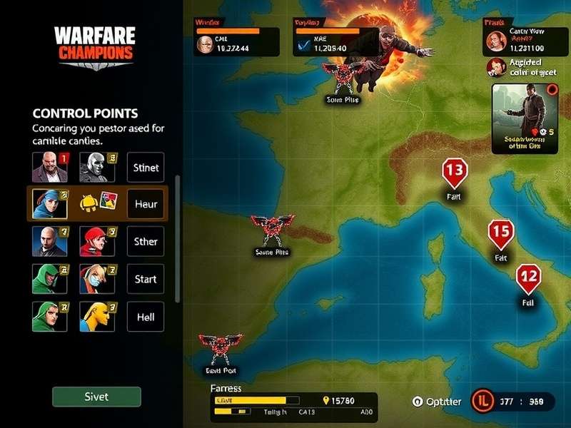 Warfare Champions character selection screen