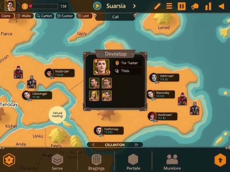 Naan Odyssey Ruler gameplay screenshot showing strategic map