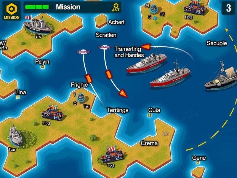 Coastal Guard Clash strategy map showing fleet positions