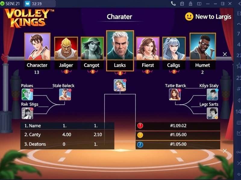 Volley Kings Desi gameplay screenshot showing character selection