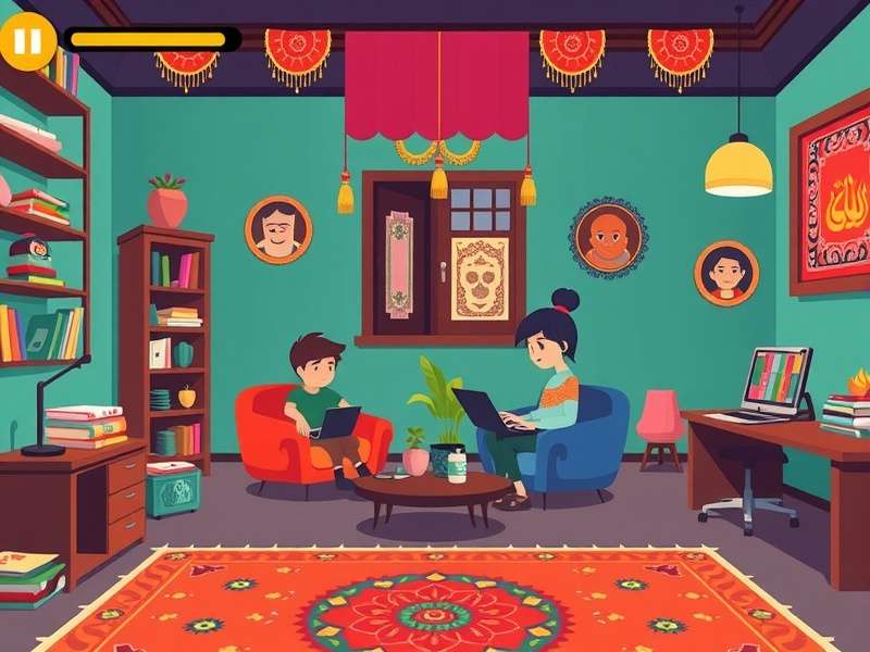 Development team working on Pixel Dreams in their studio