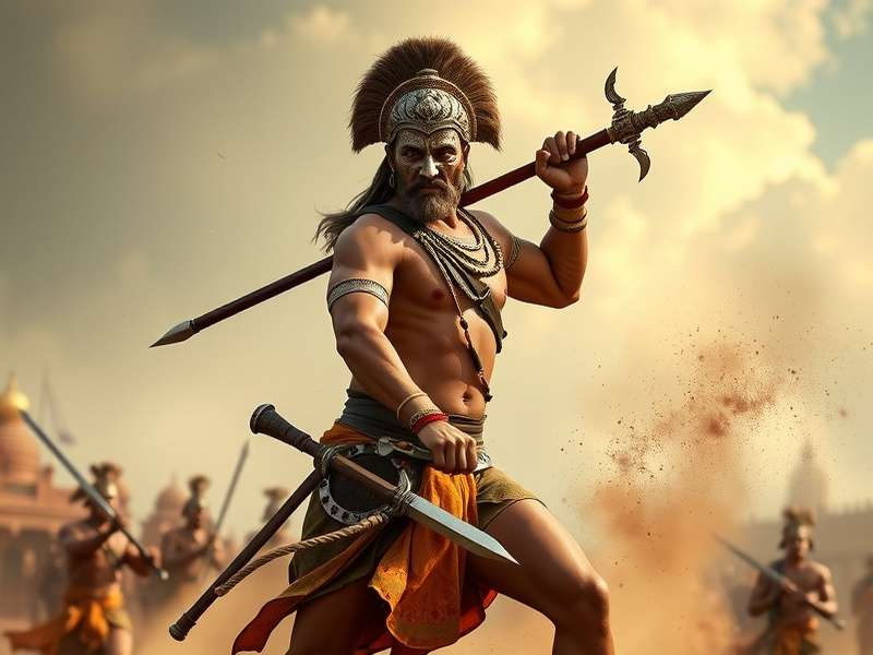 Royal Mace Warrior in traditional combat stance