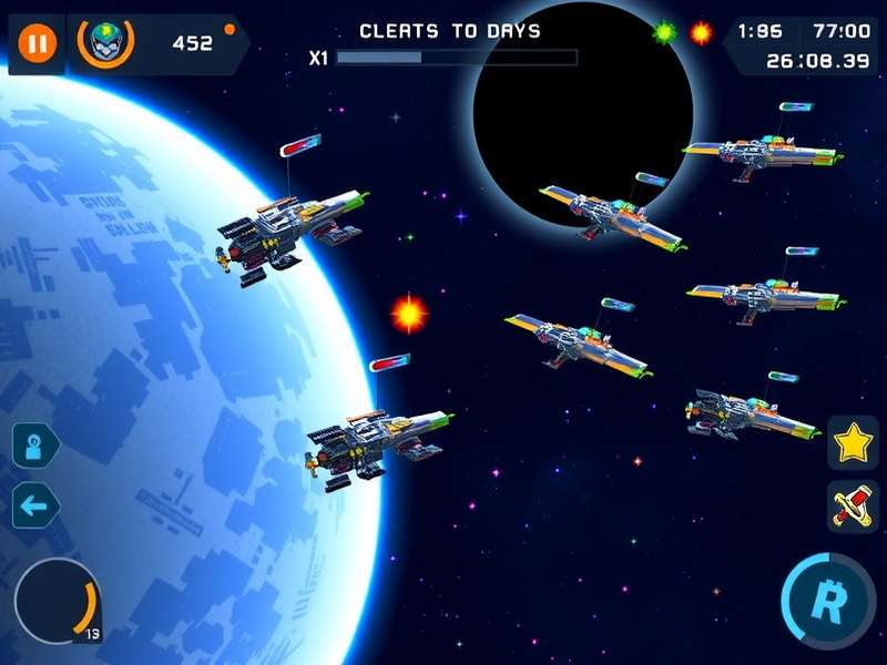 Astro Blaster Legend gameplay screenshot showing space combat