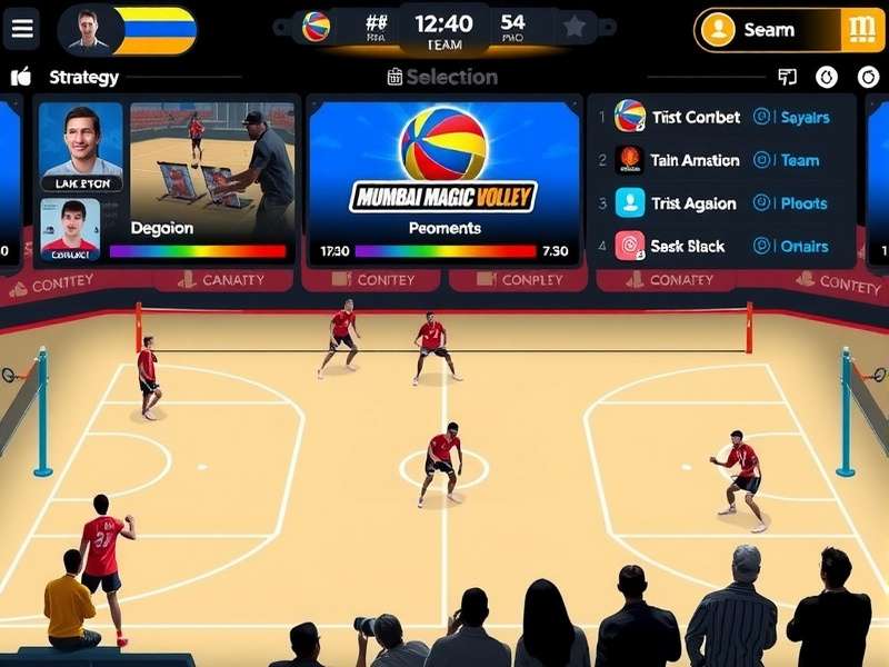 Mumbai Magic Volley multiplayer interface showing team selection