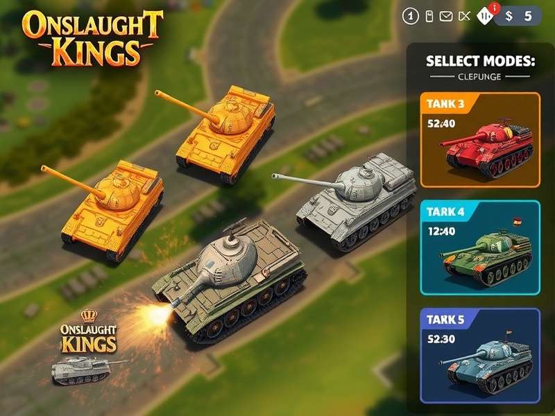 Tank Onslaught Kings different battle modes selection screen