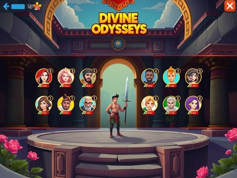 Divine Adventure Odyssey character roster showing diverse cast