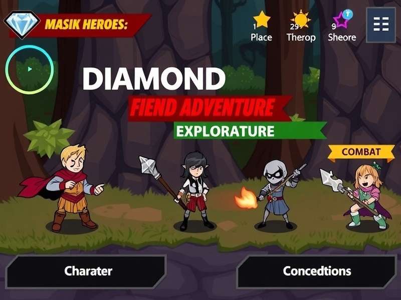 Diamond Fiend Adventure gameplay screenshot showing character exploration
