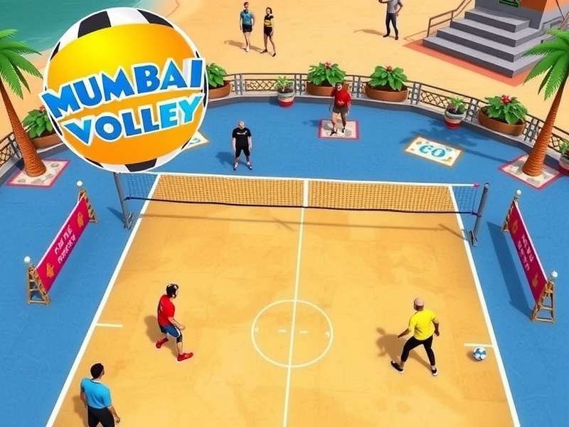 Mumbai Magic Volley gameplay screenshot showing beach volleyball action