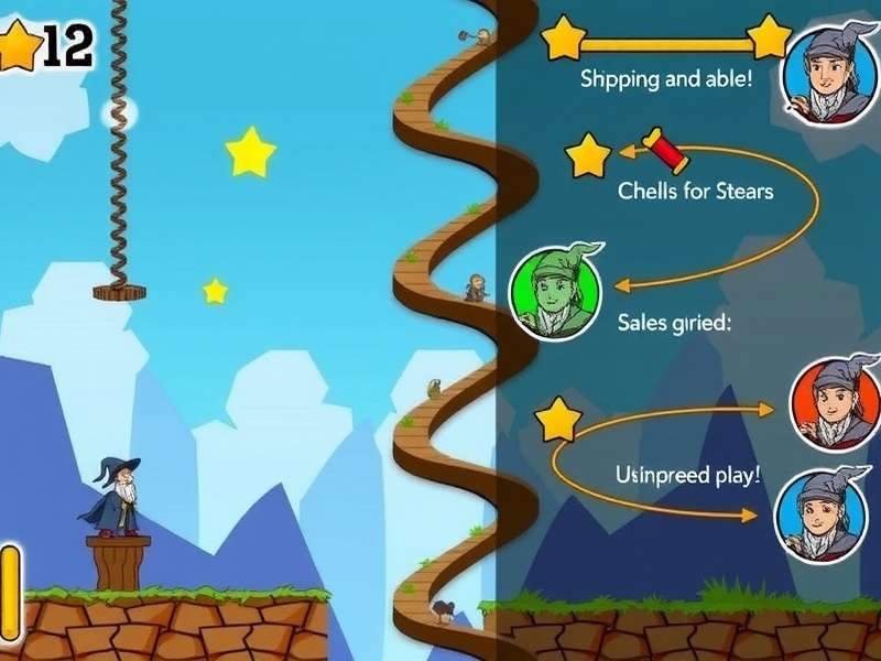 Visual guide showing optimal jumping paths in Spiral Jump Wizard