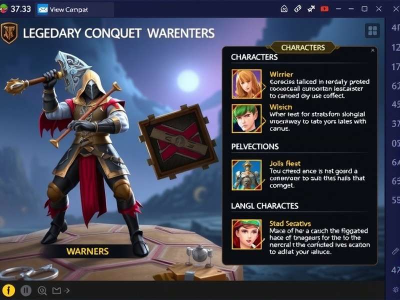Legendary Conquest Warrior gameplay screenshot showing character combat