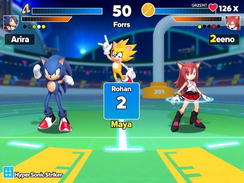 Hyper Sonic Striker gameplay screenshot showing character action