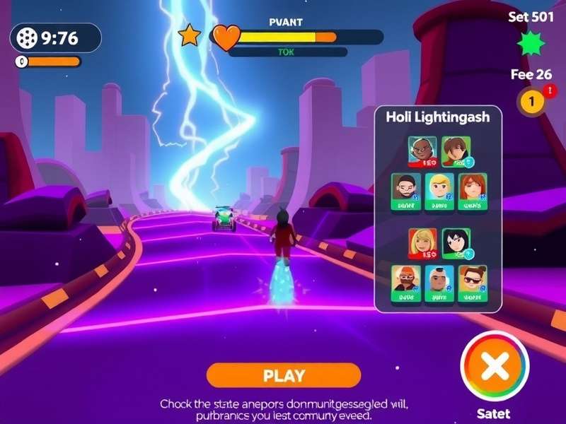 Holi Lightning Dash character selection screen