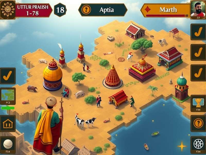 Uttar Pradesh Uproar strategy map showing territorial control and resource distribution