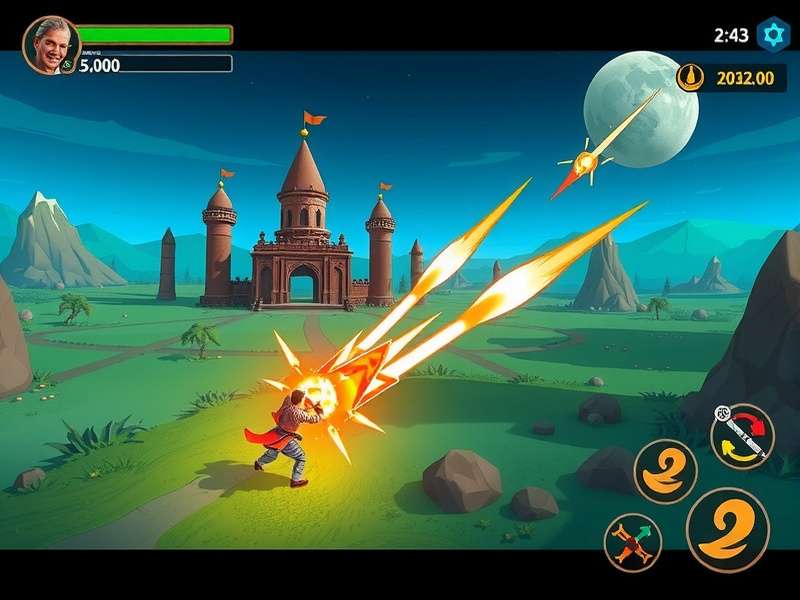 Goan Meteor Vanquisher gameplay screenshot showing meteor defense mechanics
