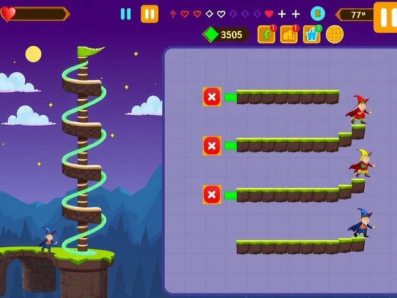 Spiral Jump Wizard gameplay screenshot showing the spiral tower and wizard character