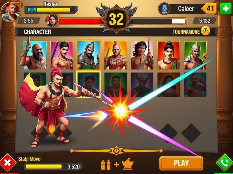 Haveli Power Gladiator tournament mode interface