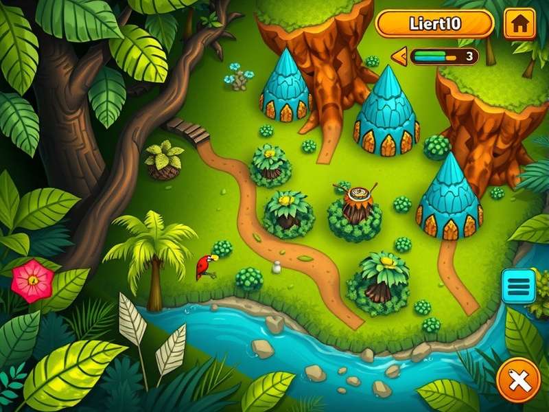 Jungle Leaf Saga level progression map showing different forest regions