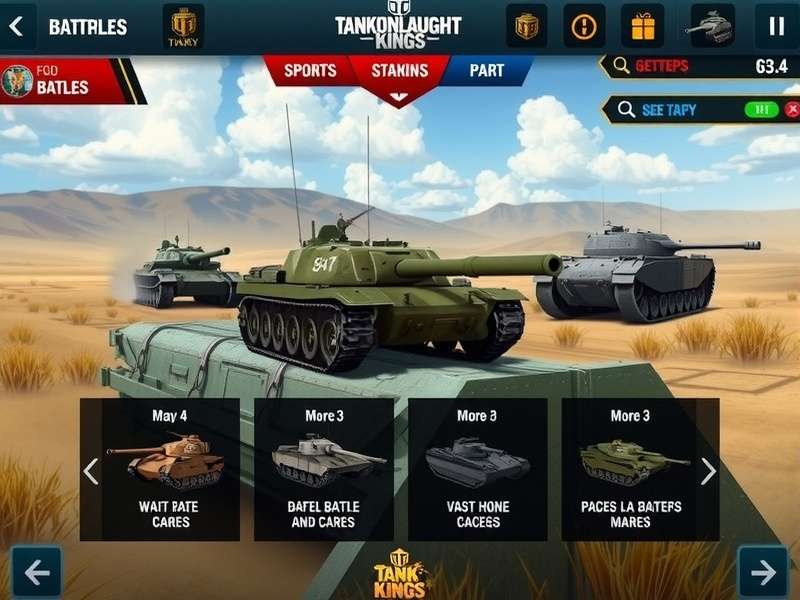 Tank customization screen in Tank Onslaught Kings