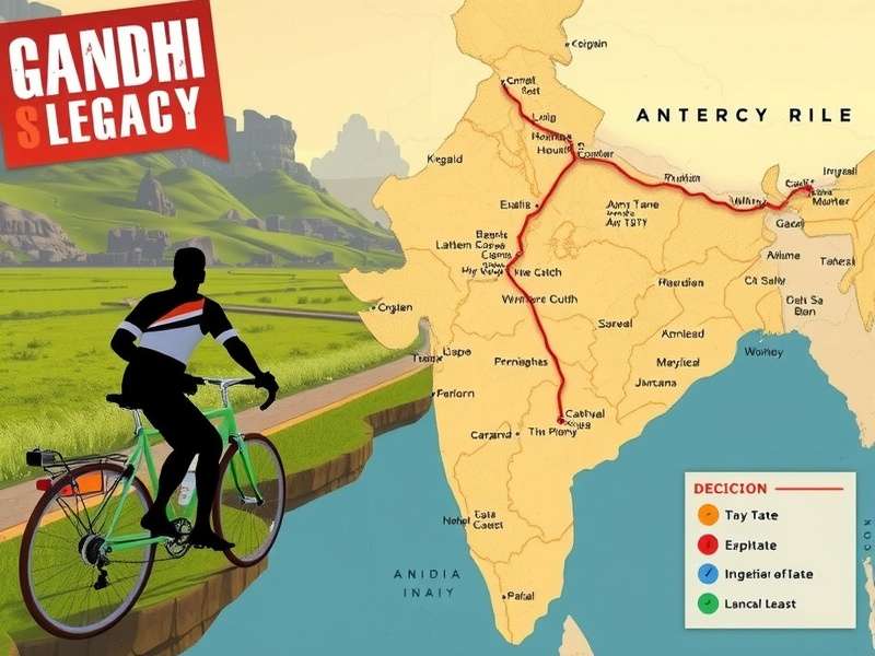 Gandhi S Cycling Legacy gameplay screenshot showing historical Indian landscape
