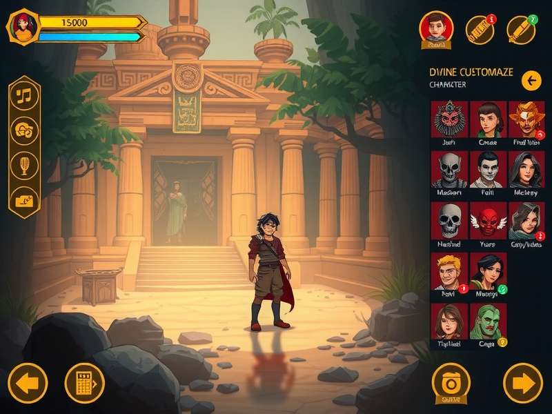 Divine Adventure Odyssey character customization interface