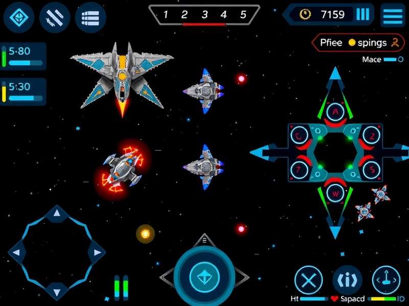 Cosmic Sky Fighters strategy map showing tactical positions