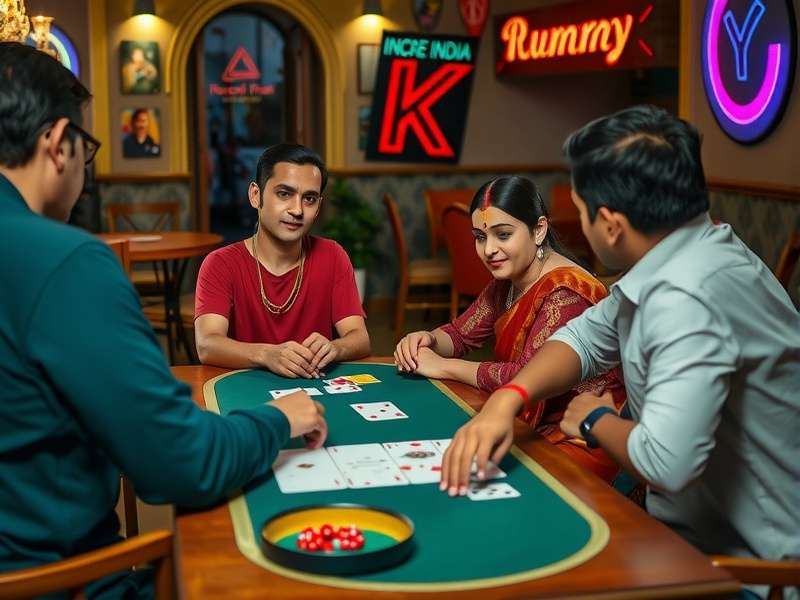 Family playing Rummy together