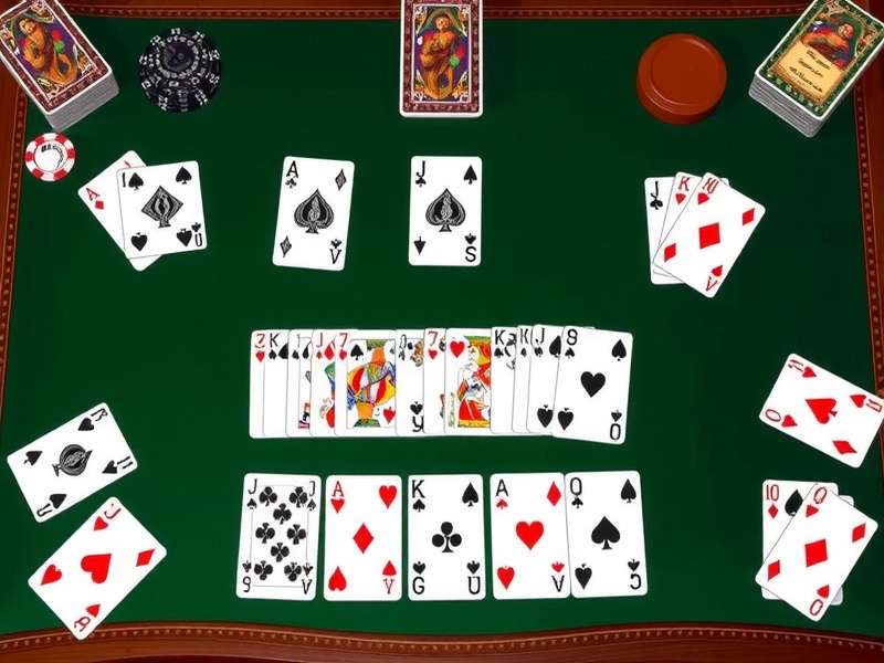 Indian Sevens Deluxe card game setup with traditional playing cards
