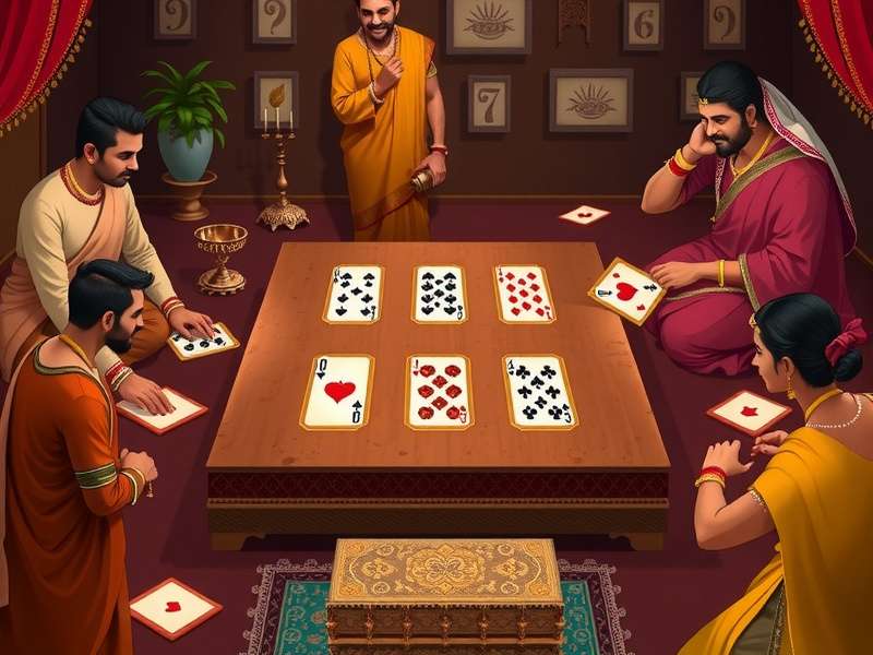 Cardamom Capers traditional Indian card game setup