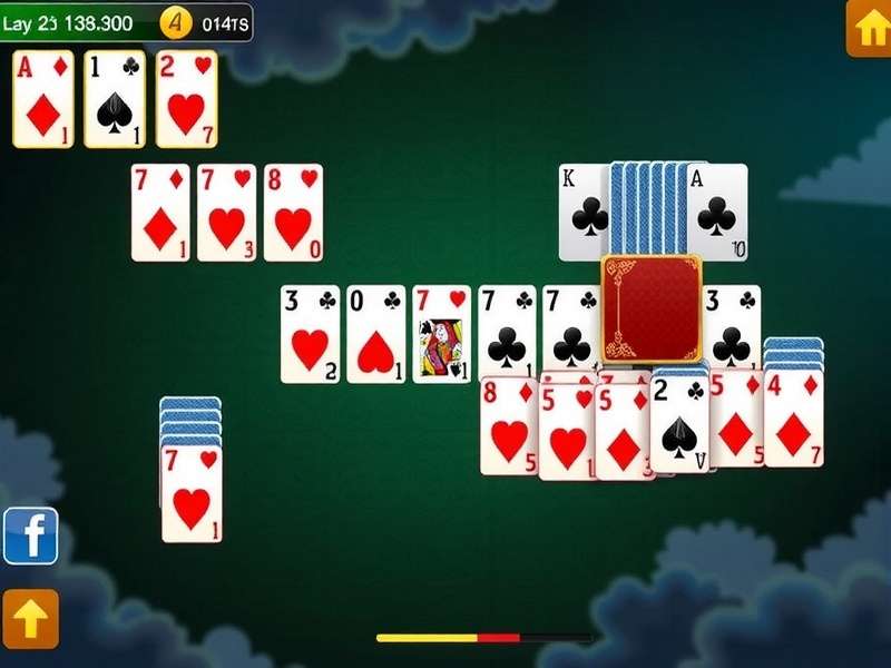 Solitaire King gameplay interface showing card layout and moves