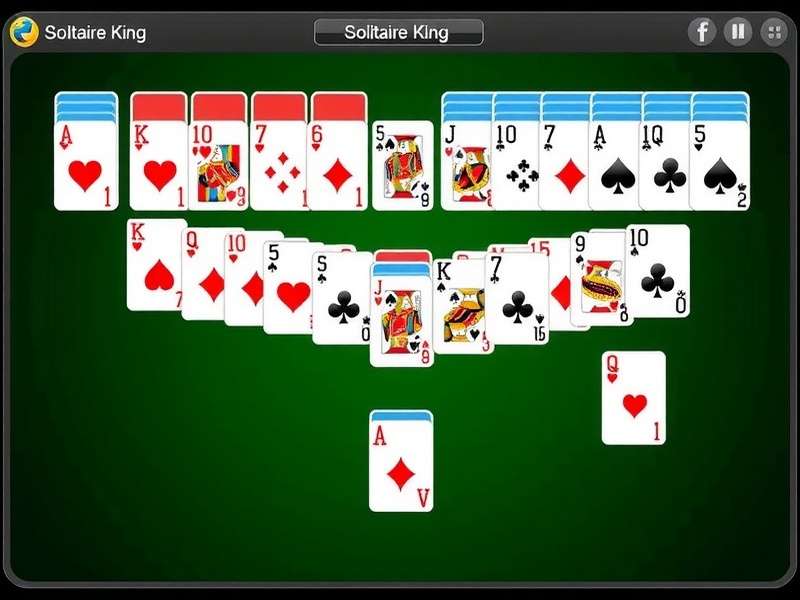Visual demonstration of Solitaire King rules and card movements