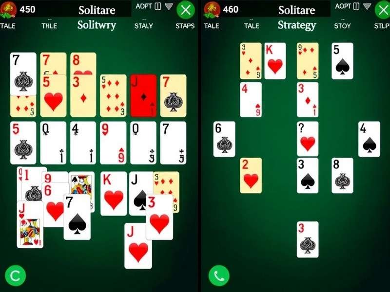 Advanced strategy visualization for Solitaire King showing multiple move options