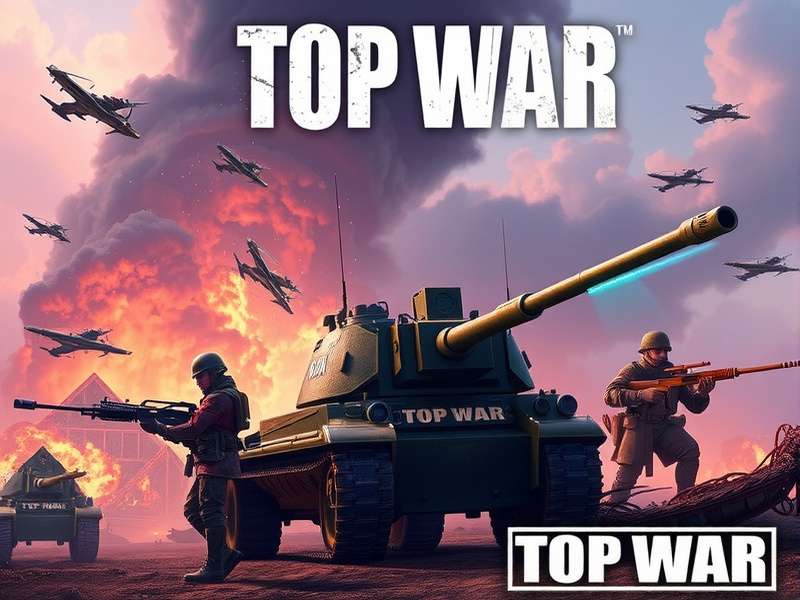 Top War combat screenshot showing army formations and battle tactics