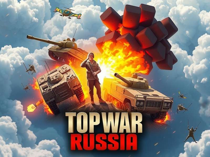 Top War Russia gameplay screenshot showing military units and map