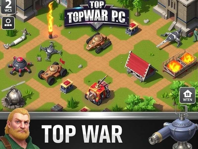 Top War PC gameplay showing strategic map and army commands