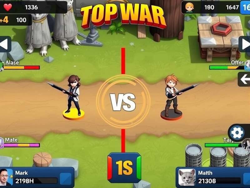 Top War SVS Gameplay Screenshot showing army battle
