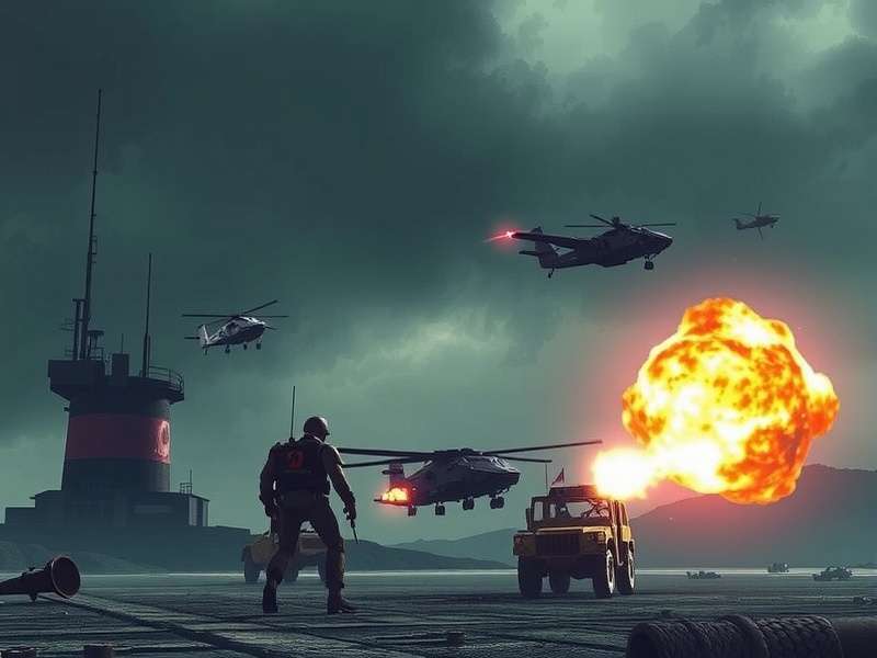 Director on set of a modern war film