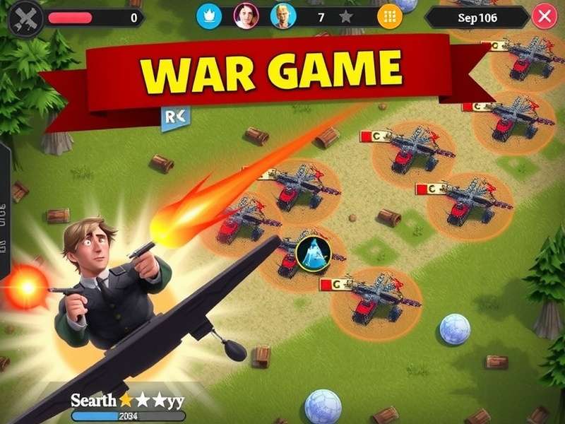 Top War Battle Game PC Interface showing strategic map and units